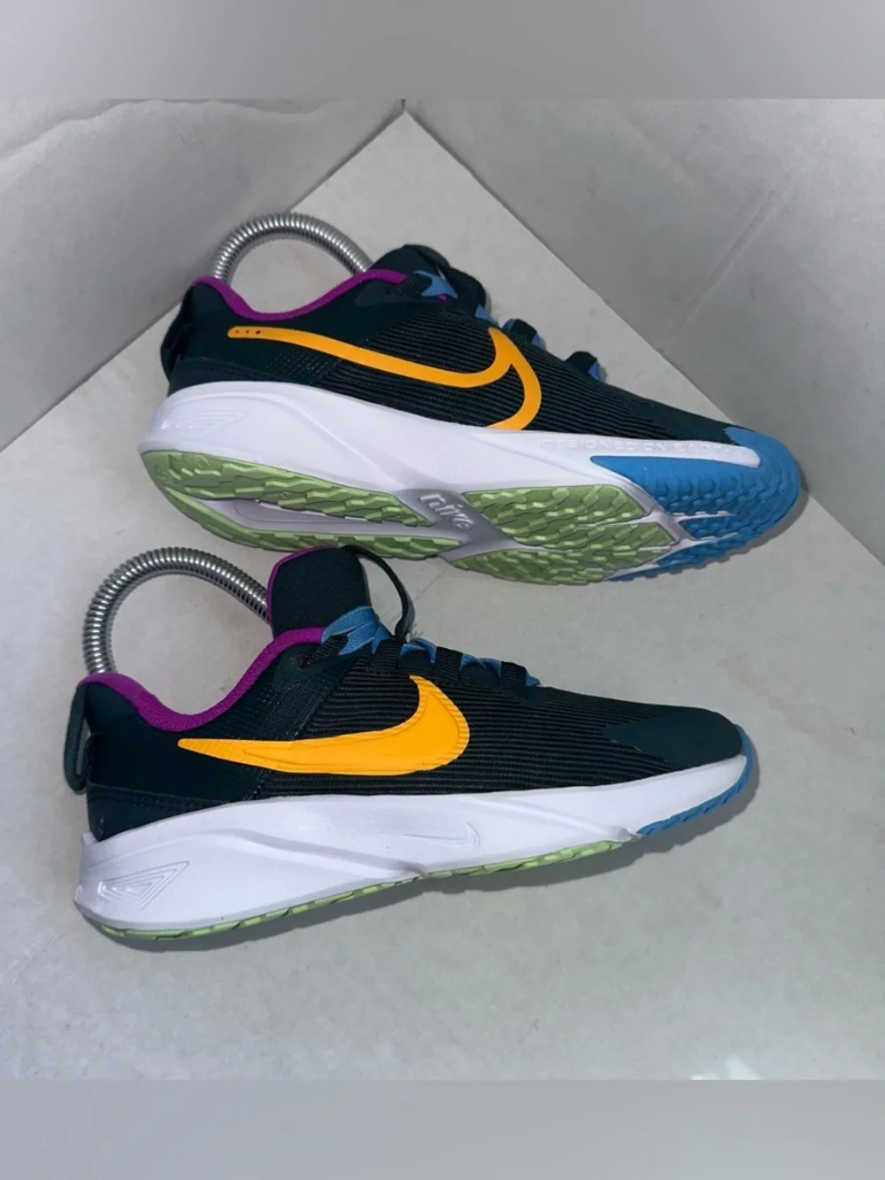 Nike Star Runner 4 Little Kids Shoes Deep Jungle Multi Color Size 1Y DX7614-300
